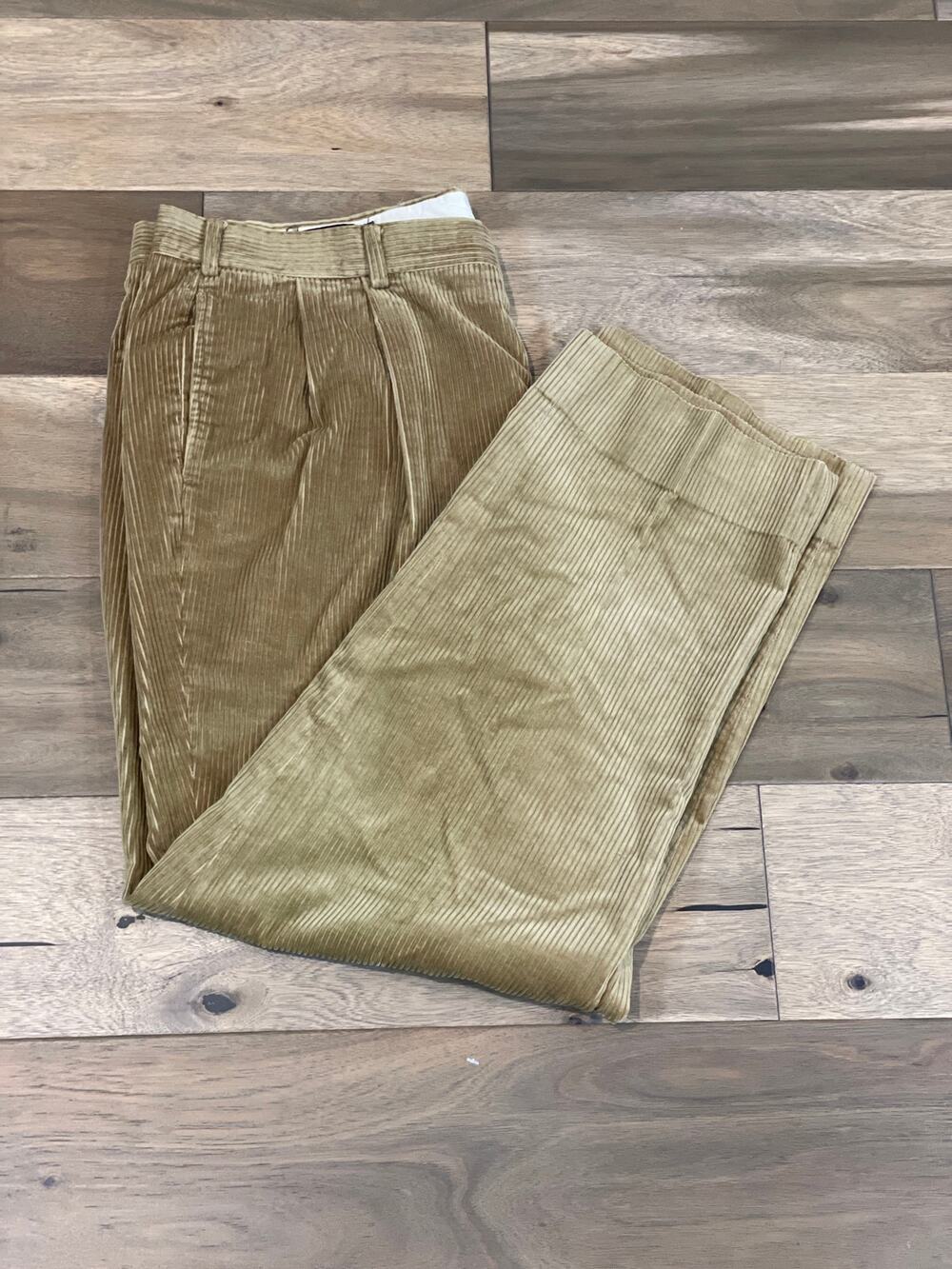 Brooks Brothers Corduroy Pants Size 42 Tan Cotton Made in USA Straight Leg